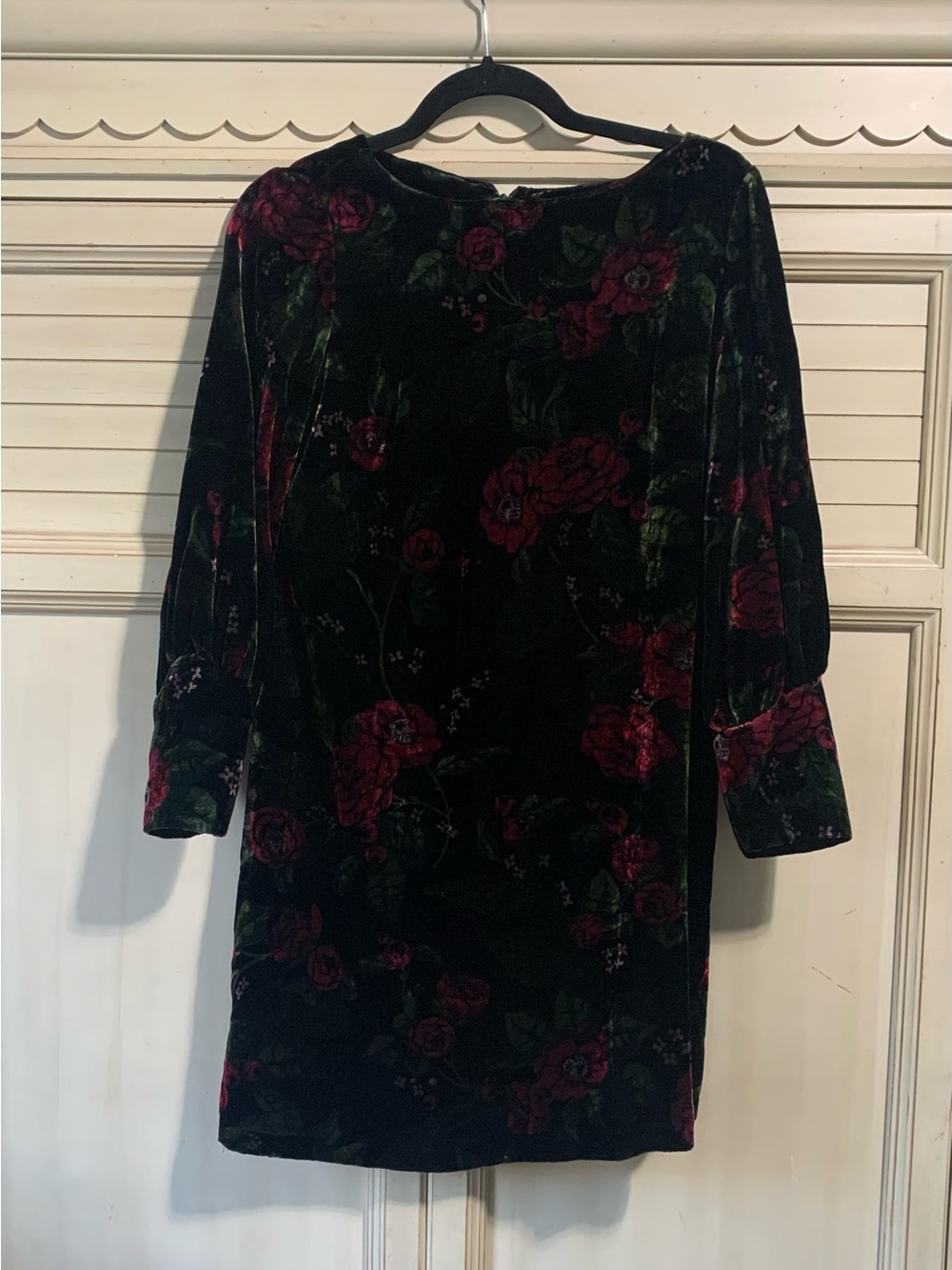 Ann Taylor Floral Velvet Burnout Midi Dress Women’s Size 0 XS